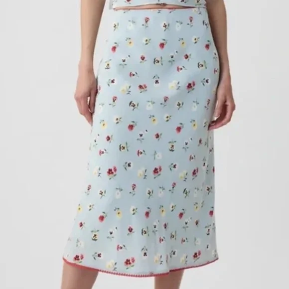 Gap x Doen Floral Midi Slip Skirt - Picture 2 of 10